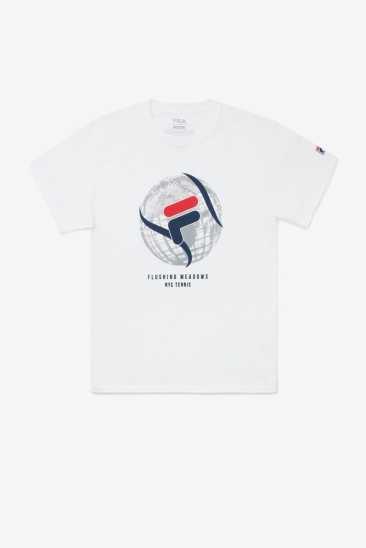 Fila Homme Nyc Globe Tee 100 Blanche Fila France PAV-492105